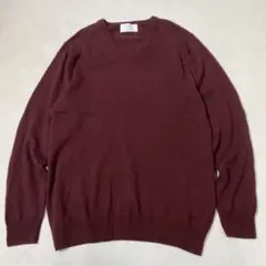 グリーンレーベルリラクシング メンズ ウールカシミヤ 天竺編み Vネックニット