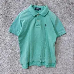 4645. ポロラルフローレン ポロシャツ 130 緑 綿100％ 半袖 子供
