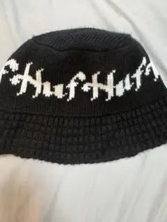 HUF 黒白ロゴ ニット帽 バケットハット