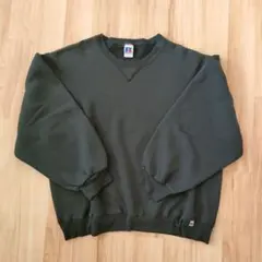 ​【90s】ラッセルアスレチック スウェット 前V 無地 XL メキシコ製 黒