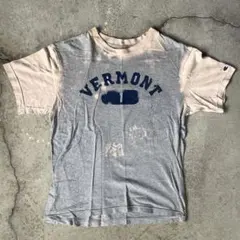90s champion VERMONT カレッジロゴブリーチTシャツ y2k