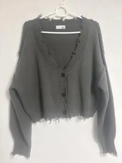 ANAP ダメージカーディガン チャコール フリーサイズ