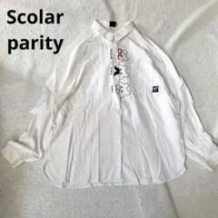 Scolar parity 変装クマ刺繍BIGシャツ オフホワイト SizeMのサムネイル