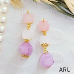 No.591★ピンク☆ホワイト☆パープル☆ミルキー☆ピアス☆イヤリング