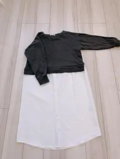 SHOO・LA・RUE レイヤードワンピース シャツワンピース トレーナー