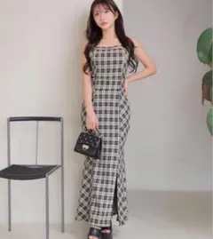 ANDMARY Cecily check long dress - メルカリ