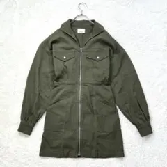 エゴイスト/1/緑系/ミリタリーワンピース/スタンドカラー/ジップアップ/秋冬