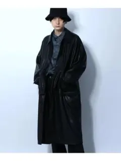 ブラック レザー ロングコート メンズ ジャケット 2way hareのサムネイル