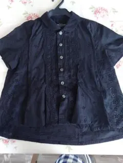 COMME des GARCONS tricot半袖ブラウス 刺繍 ブラックのサムネイル