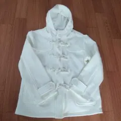 ホワイト フード付きダッフルコート　140センチ