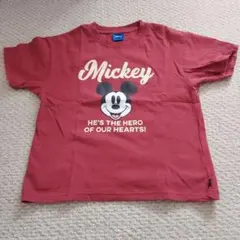 迪士尼 米奇老鼠 T恤 紅豆色 130cm