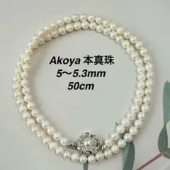 A05Akoyaアコヤ真珠ロングネックレス 50cm 5〜5.3mmヴィンテージ