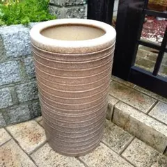 信楽焼傘立て 天目花絵 信楽焼 高さ４４cm 信楽焼傘立て 天目花絵 信楽焼 高さ44cm