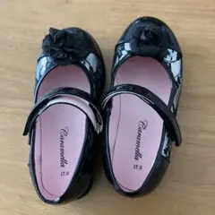 子供　女の子　フォーマルシューズ 17.0 黒