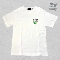 XLARGE ストリートTシャツ M ホワイト 花 顔 イラスト Y2K