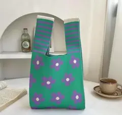 シンプルデザインで四季活躍！ポリエステルニットの伸縮性抜群トートバッグ