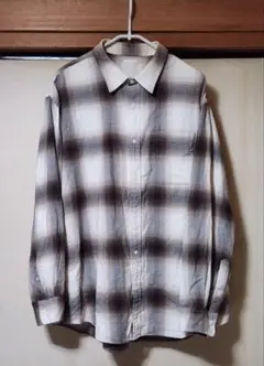 GU　フランネルシャツ　オンブレ　チェック
