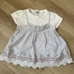 any FAM ストライプさくらんぼ刺繍 Tシャツ 120