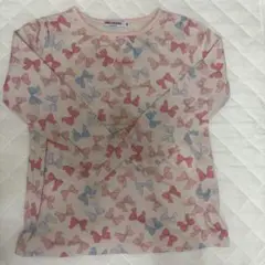 ミキハウス100 ロングTシャツ　リボン柄
