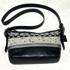 COACH ショルダーバッグ　シグネチャー　パッチワーク　スタッズ　レザー