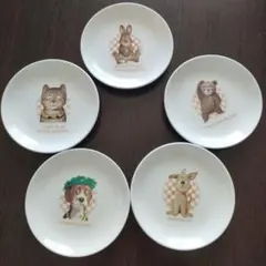取り皿5枚セット　MIKASA 動物イラスト柄のサムネイル