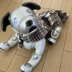 SONY aibo用洋服　 ブラウンチェック柄お出かけ上下&しっぽシュシュ