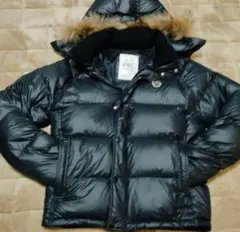 RUSS-K ブラックダウンジャケット　ラスケー　y2k ファー
