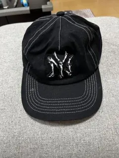 NYロゴ刺繍 黒ベースボールキャップ