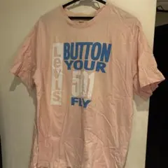Levi's ピンク Tシャツ Mサイズ501デザイン