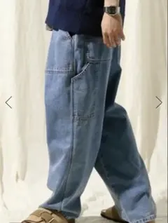 ニコアンドライトデニムペインターパンツnikoandJEANS2025SブルーLのサムネイル