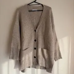 SIMPLICITE ウール混スムース編みカーディガン ベイクルーズ