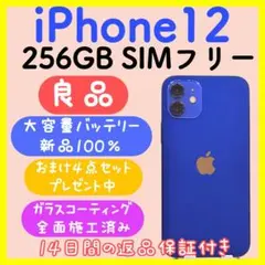 【バッテリー新品】iPhone12 256GB SIMフリー ブルー