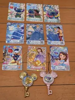 ディズニー マジックキャッスル シャイニーキー 2点　 カード９点　セット　②