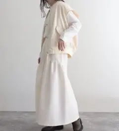 Fredy emue MA-1ベスト　ホワイト　フレディエミュ