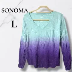 SONOMA 【L】グラデーション タイダイ 長袖 Tシャツ