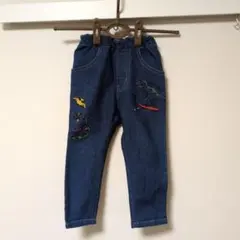 KladSkap　恐竜刺繍　デニム　ロングパンツ
