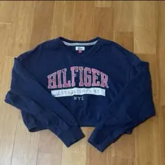 Tommy Hilfiger Denim クロップドスウェット Vネック 古着風