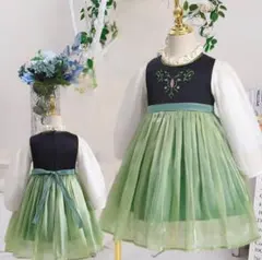 120サイズディズニーアナ風 ドレス 幼少期アナ雪プリンセスプリンセスハロウィン