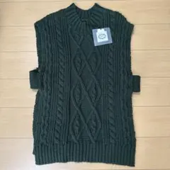 JILKY ダークグリーン ニットベスト フリーサイズ