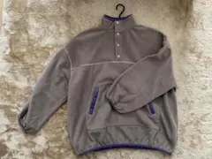 グレー フリース ハーフジップ