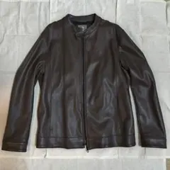 シンセティック(合皮)レザー　シングルライダース　XL　ブラウンのサムネイル