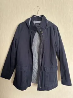 GAP ギャップ フード付き 中綿キルティングジャケット ネイビー XS
