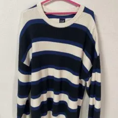 GAP ネイビー ホワイト ストライプ セーター