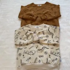 MAKE YOUR DAY 裏起毛トレーナー 100cm 2色セット