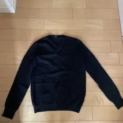 ブラック Vネック カシミヤセーター Mサイズ