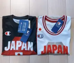 車いすバスケットボール日本代表 レプリカユニフォーム チャンピオン白・黒2枚M