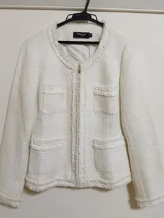 ツイード - ノーカラージャケット