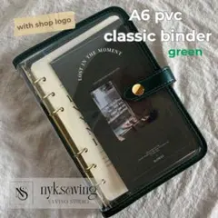 A6 pvc classic binder with Logo green