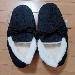 ルームシューズ　冬用スリッパ　ボア付き　防寒　軽量　洗える　室内　スリッパ29㎝