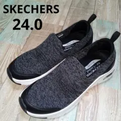 美品　SKECHERS　24　スニーカー　スケッチャーズ　アーチフィット　厚底